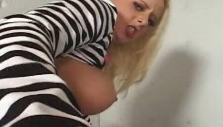 A bad blonde girl gets punished with a massive dick in her tight twat