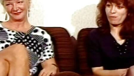 Mature French whores enjoying hot lesbo action