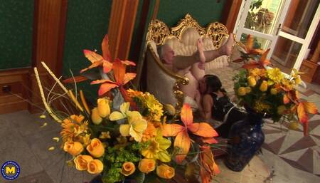 Grandma Having Her Pussy Licked by a Young Housekeeper