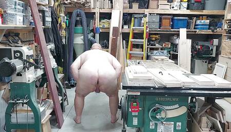 Naked handyman Cums Again