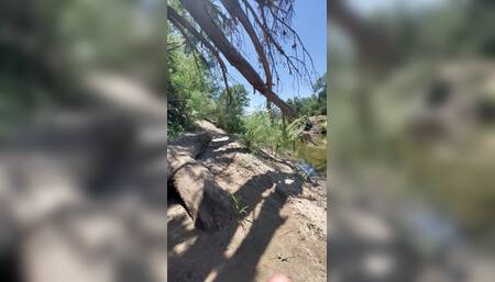 Masturbating in public along the river