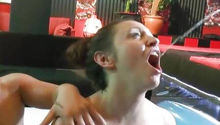 German piss and cum party with amateur gangbang women