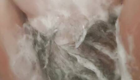 stepmom soaps her pussy and drips water on her vagina