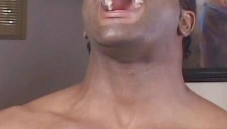 Deepthroating black babe got assfucked