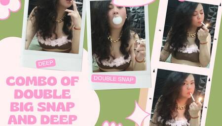 The Combo of Double Big Snap and Deep Inhale SMOKING MARLBORO WHITE IN BIKINI BROWN