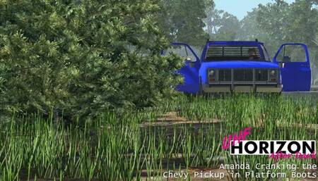 Amanda Cranking the Chevy Pickup in Platform Boots 1080p