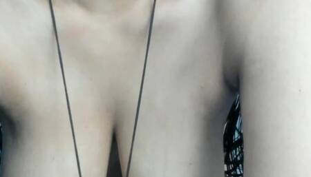 Sexy stripping with moaning and spitting
