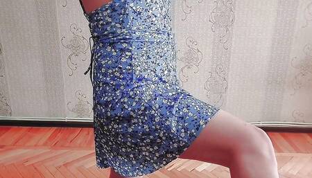 Cute Slim Ladyboy Homemade Sexy Performance Short Shorts Cute Bra White Body Shemale Booty Femboy Bi