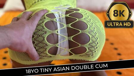 18 yo Tinny Asian double cumshoot