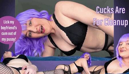 Cucks Are For Cleanup - Watch her get fucked by her boyfriend and then lick the cum from her pussy - Cuckolding Humiliation Femdom POV with Mistress Mystique - WMV