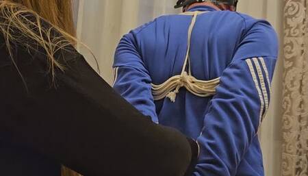 Hogtied fully clothered, Part 1