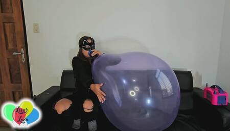 Carmen torments this big long-necked balloon