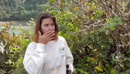 I FUCK A BEAUTIFUL YOUNG WOMAN IN THE LAKE IN EXCHANGE FOR TAKING HER
