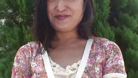 Mature Asian stepmom gets her hairy pussy fucked until she creampies