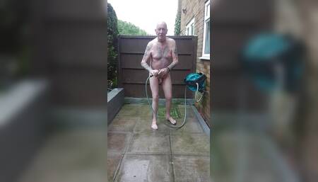 Icy Shower On Patio