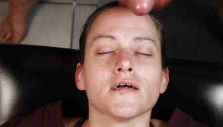 Dirty Dees blasted with homemade amateur huge load in eyes facial cumload.