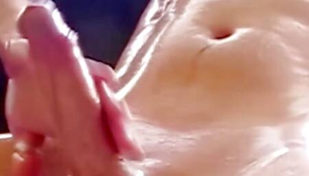 Remasturbated Slippery Shiny Sofa Stroke and Cum