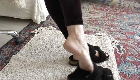 Shoeplay Black Fur Slippers