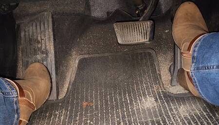 Morning Drive in Tan Heeled Boots 2