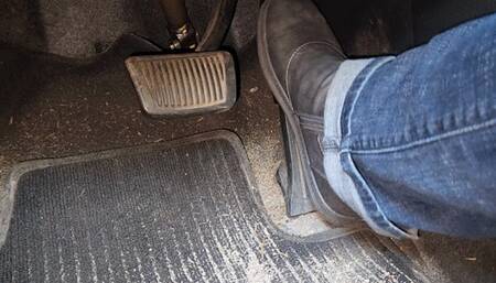 Driving in Grey Blowfish Booties