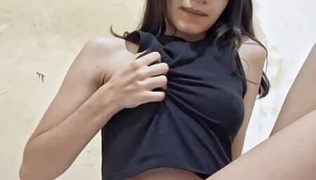 Pussy fingering alone at home