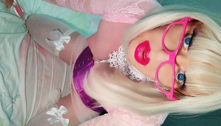 Barbie trans girl plays and cums