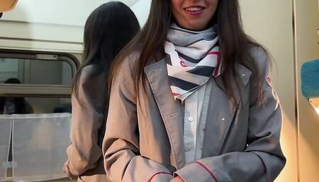 The guilty train conductor offered a premium service to the passenger - Anal and Cumwalk