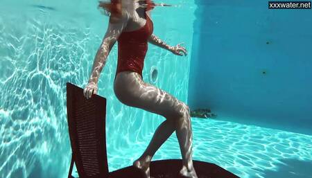 Flirty tight perfect babe swimming gymnastics