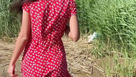 Took Out a Cute Stepsister to Nature to Cum in Her Pussy