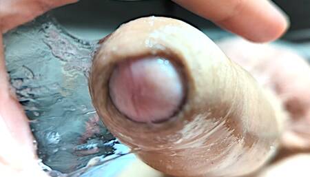 Playing with LOTS of PRECUM on my horny GLANS and MOANING until ORGASM