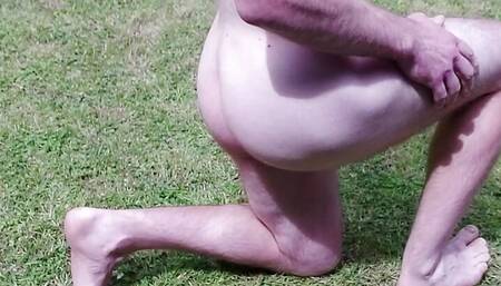 Getting naked on the grass
