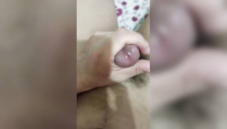 Horny boy masturbating on the bed ????