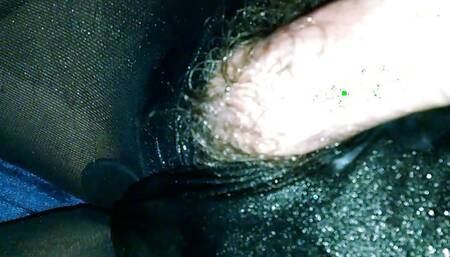 Cd in pantyhose leotard. Slimed masturbate and cum.