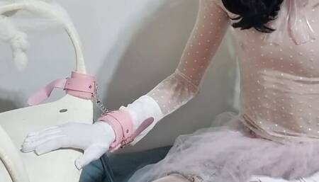 Sissy Girl Sucking A dildo Jerking Off And Cumming