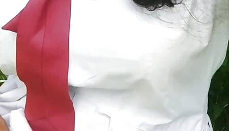 Srilankan school girl outside sexy video.asian college girl hot seen, village school girl  showing her sexy with her uniform.sex
