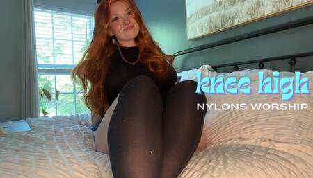 Knee High Nylon Socks Foot Worship - Foot Fetish Feet Goddess Worship Humiliation