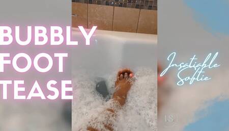 Steamy Hot Tub Foot Tease by Ebony BBW with Pink Toes and Soles