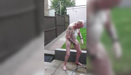 Shaving And Fucking My Hole On Patio