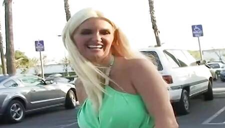 A lucky street guy picks up a racy blonde MILF and fucks her raw