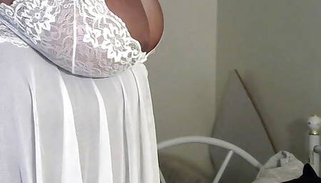 modeling new negligee for distant lover