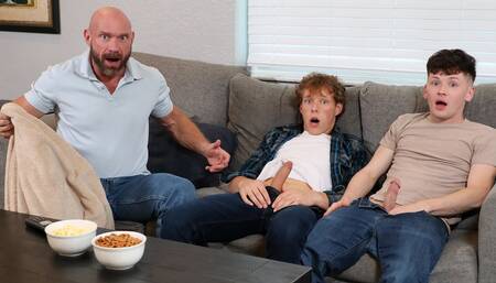 Damian Invites His Buddy Danny To Chill Out & Fuck But His Dirty Stepdad Wants To Join In