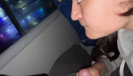 I suck it on an unknown passenger on a real bus and it cums in my mouth