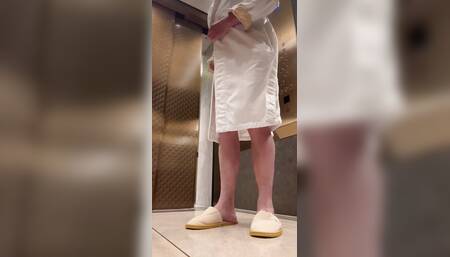 Hotel elevator naked
