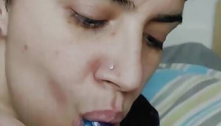 Blue Lollypop Blowjob