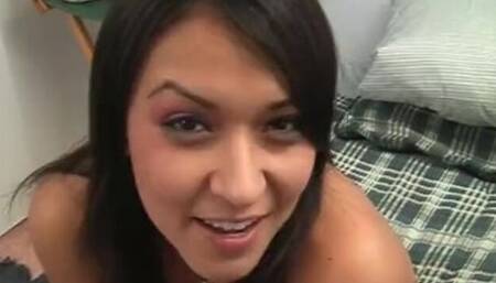 Nice-looking nympho at handjob porn