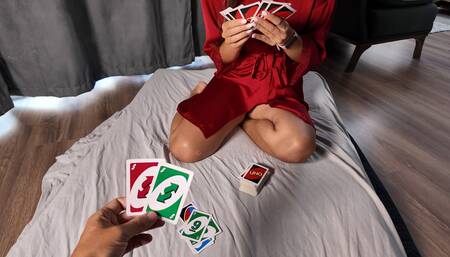 Stepmom lost her pussy in Uno to her stepson