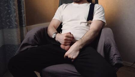 Handsome Man Noel Dero Caresses Himself and Jerks off His Penis After Work