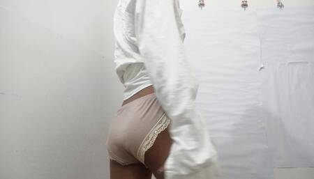 Naughty girl naked showing her small body