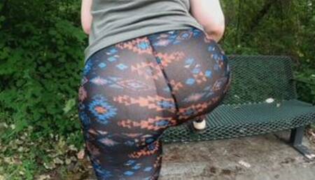 Public Park See Thru Leggings Fat Booty MILF