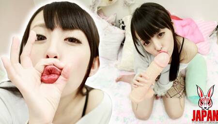 Ikumi's Tempting Lips and Dildo Antics